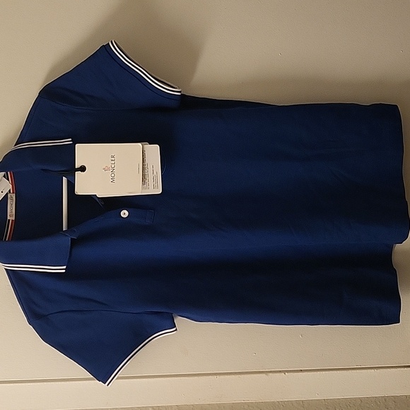Moncler Tops - Nwt. Moncler Maglia Polo blue shirt size L